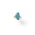 Rare Earth Gallery size 7 ring featuring a light blue freeform larimar cabochon stone set in a simple silver band.