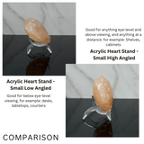Acrylic Heart Stand - Low Angled Small