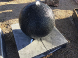 28" Diameter Black Cast Concrete Sphere Fountain - Small