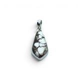 Rare Earth Gallery Wild Horse howlite pennant cabochon pendant set in a simple 925 sterling silver bezel