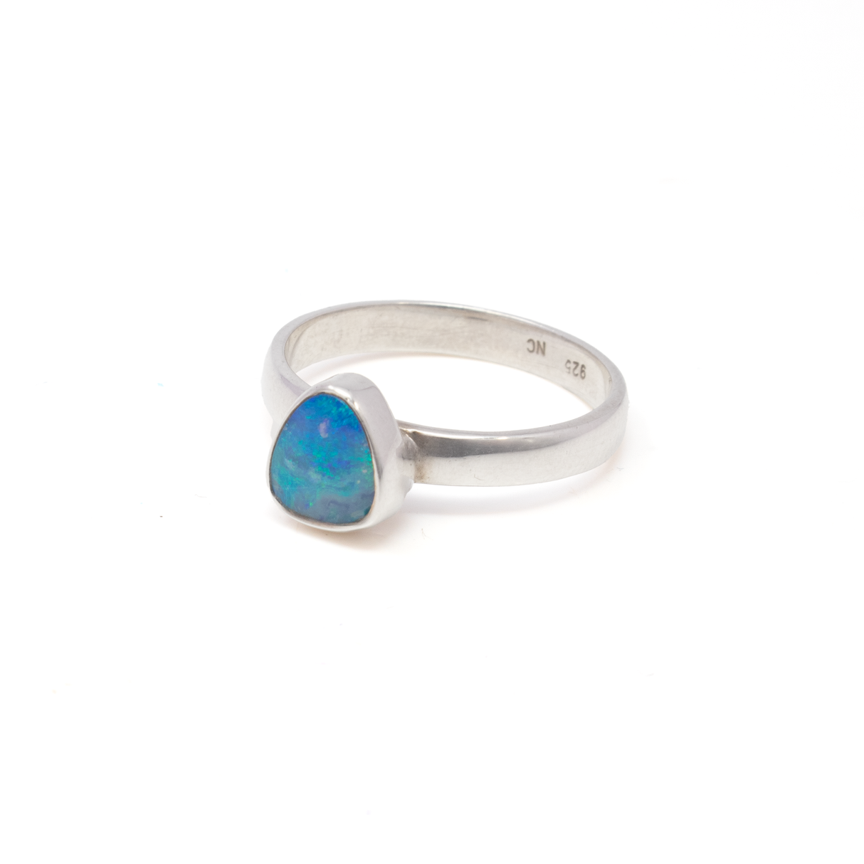 View of Australian Opal Ring -Doublet Sz8