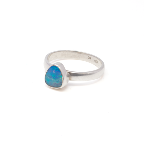 View of Australian Opal Ring -Doublet Sz8