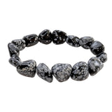 Snowflake Obsidian Tumbled Beaded Bracelet