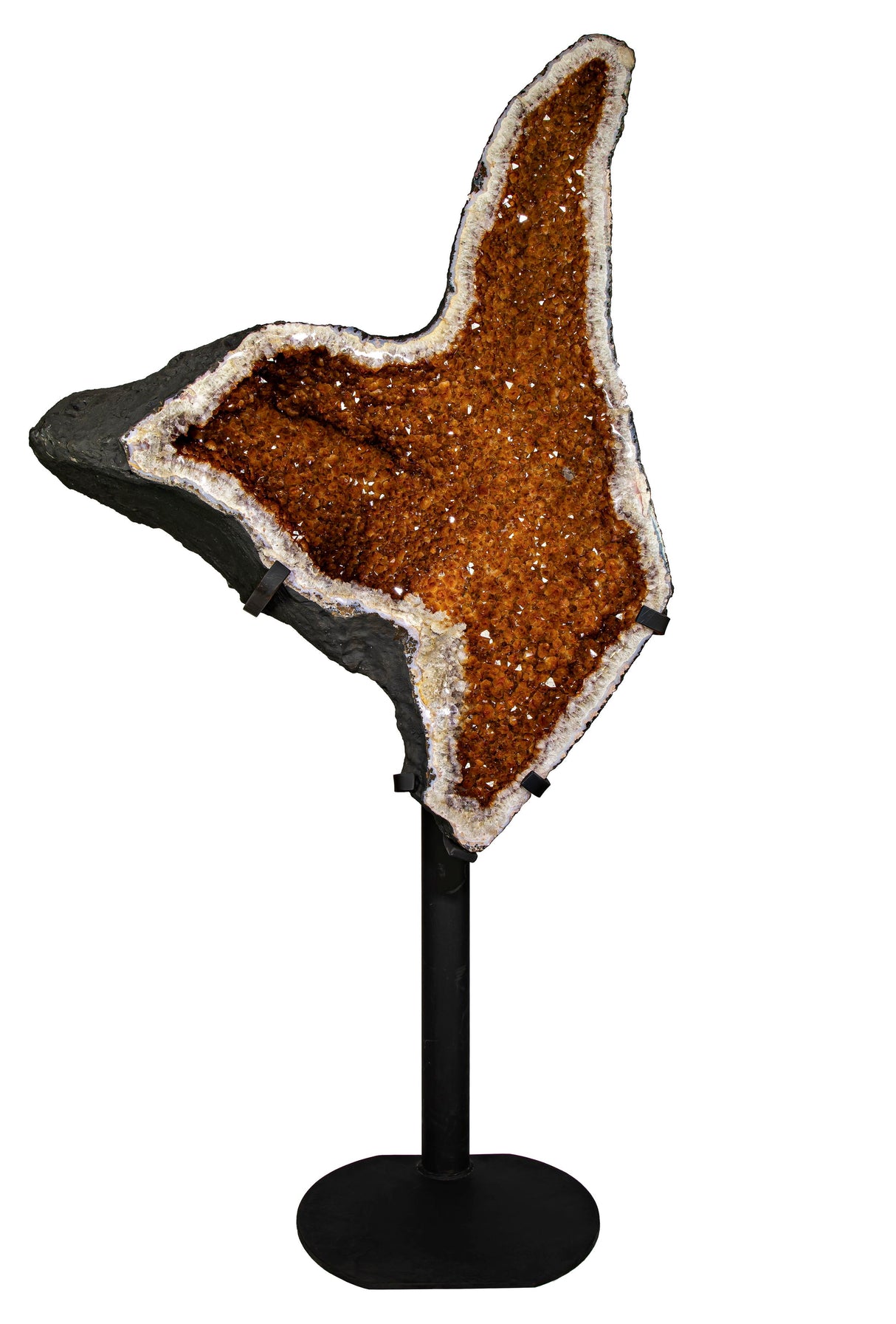 Citrine Geode Pair on Fitted Separate Stands