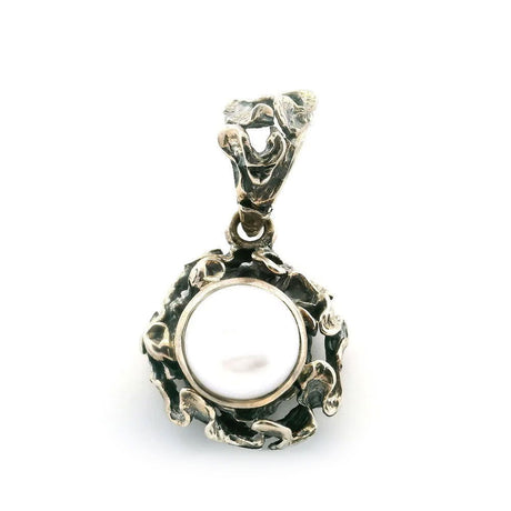 View of Freshwater Pearl Pendant With Flow Art Bezel & Bail