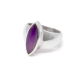Sugilite Ring Elongated Marquis Shaped Cabachon Sz7