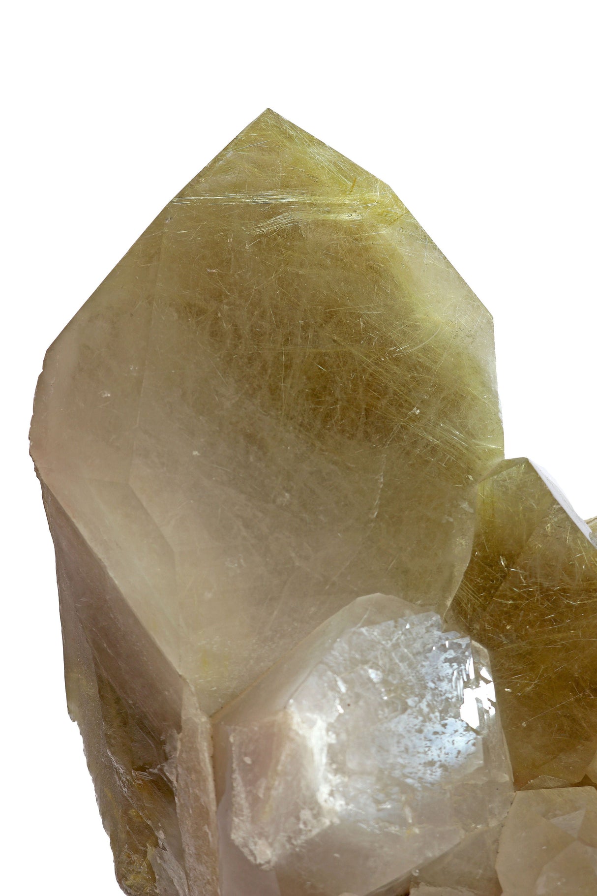 Rutile Quartz Cluster on Custom Rotating Artisan Stand