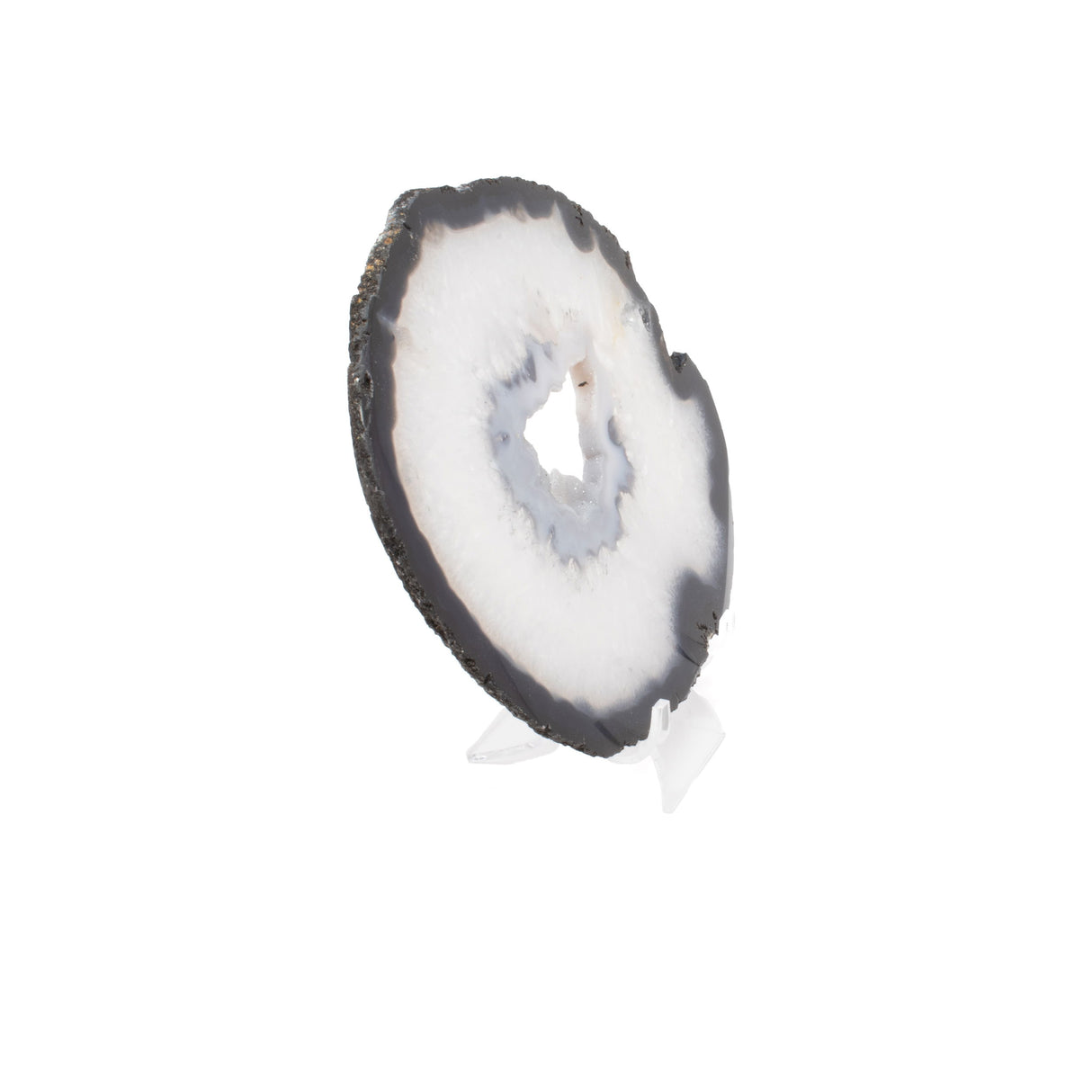 Agate Druze Slice On Lucite Stand