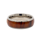 8mm Domed Titanium Ring With Rosewood Inlay