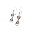 View of Smoky Quartz Earrings -Faceted Pears In Rope Infinity