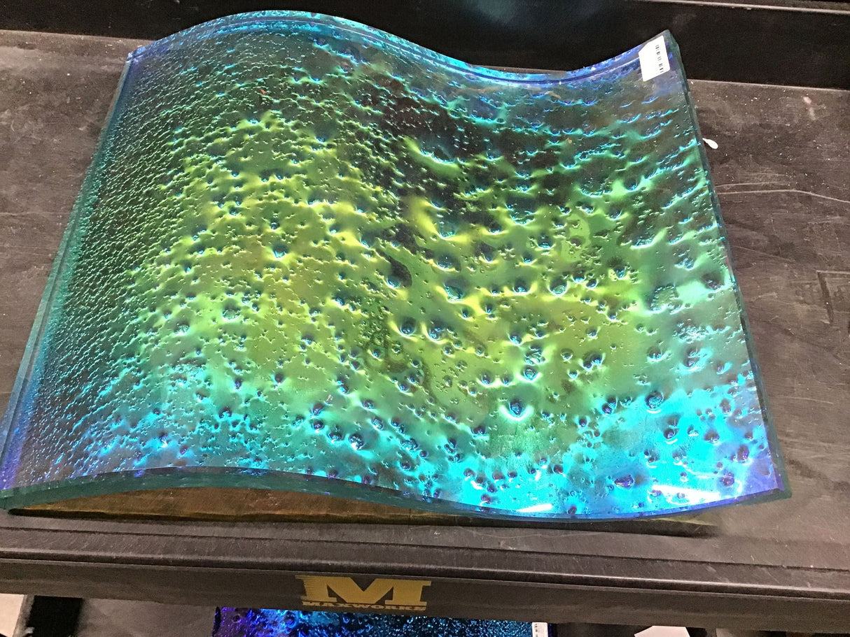 Dichroic Glass Table Top Vessel - Wave Clear