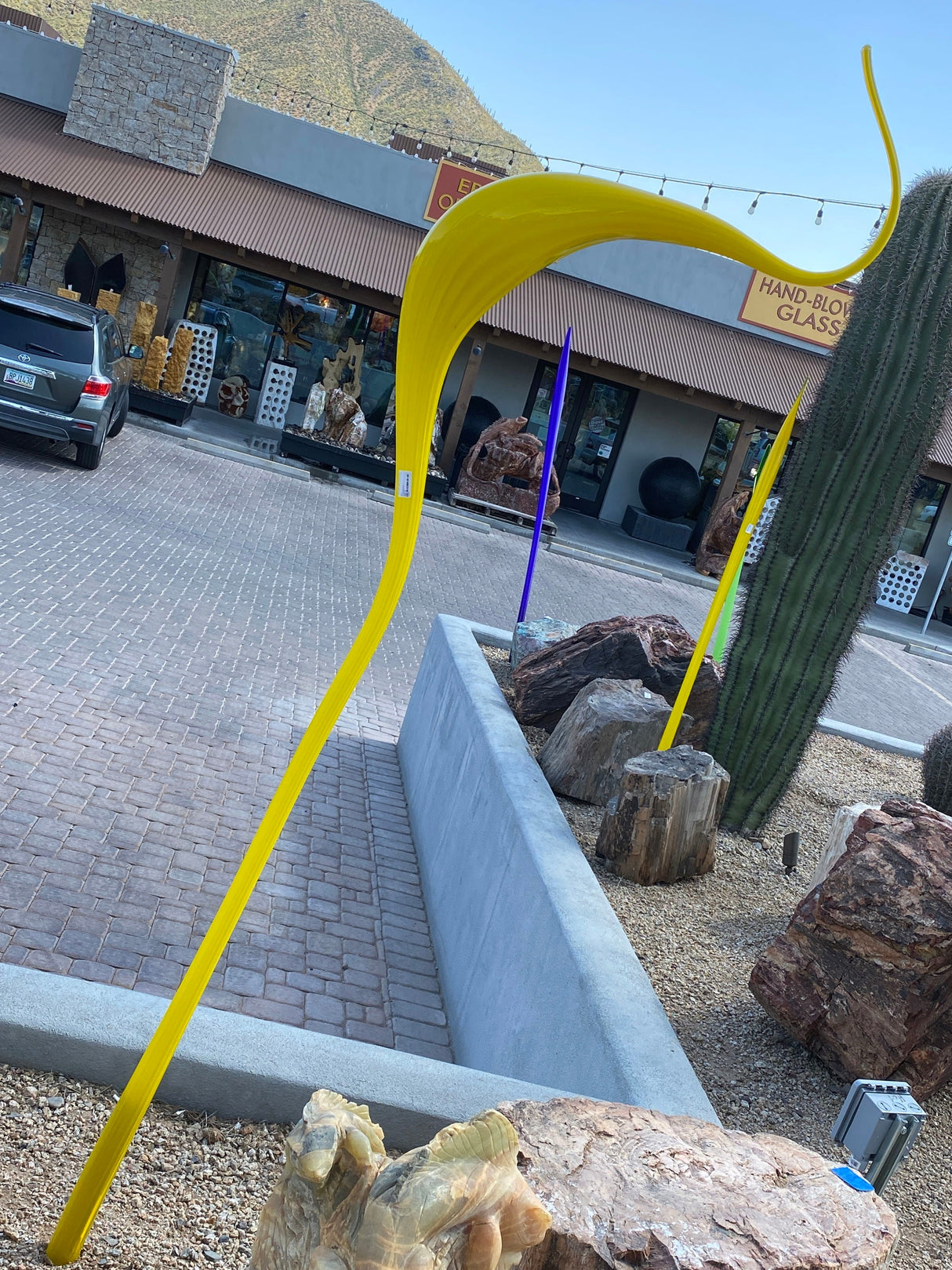 Outdoor Blown Glass Bulb Pod - Yellow