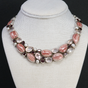 View of Rhodochrosite Necklace -Collar With Faceted Rose Quartz & Garnet & Pearls