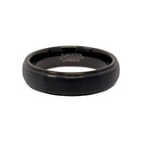 6mm Tungsten Ring with Domed Black Brushed Center