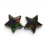 View of Ammolite Stud Earrings -Stars