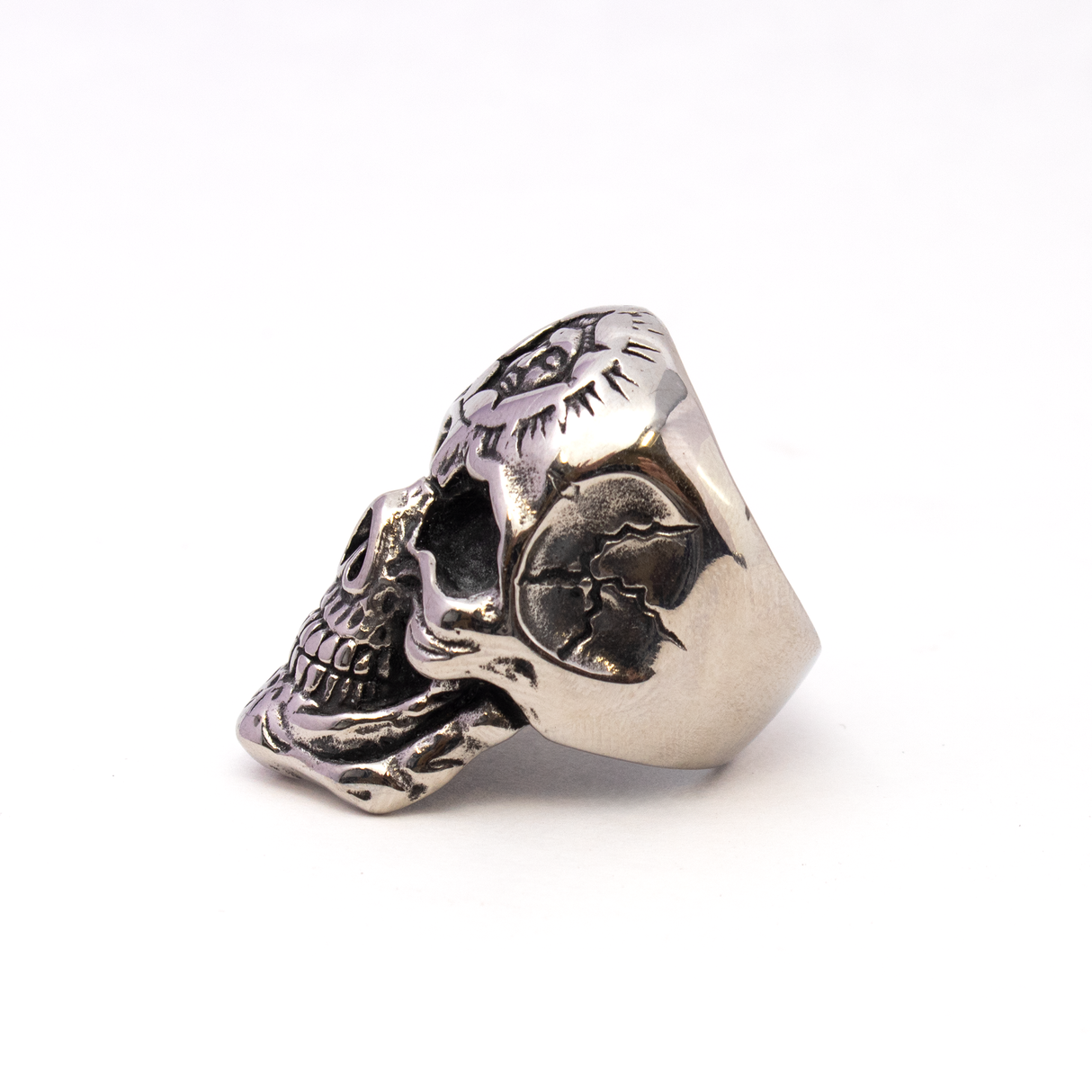 Stainless Steel Skull Ring -Style 14 With Third Eye Openeing Sz10
