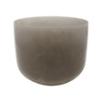 8-inch obsidian gem-infused quartz singing bowl, G note, smoky gray, on white