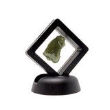 Moldavite Tektite Raw Nugget - Mountainous with Flat Side in Gel Case