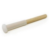 Bamboo and suede striker wand accessory for crystal singing bowl
