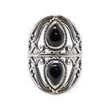 Black Onyx Ring Size 8 - 2 Pears