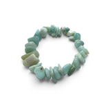 Rare Earth Gallery Amazonite chunk chip bracelet featuring polished light blue-green gemstone fragments