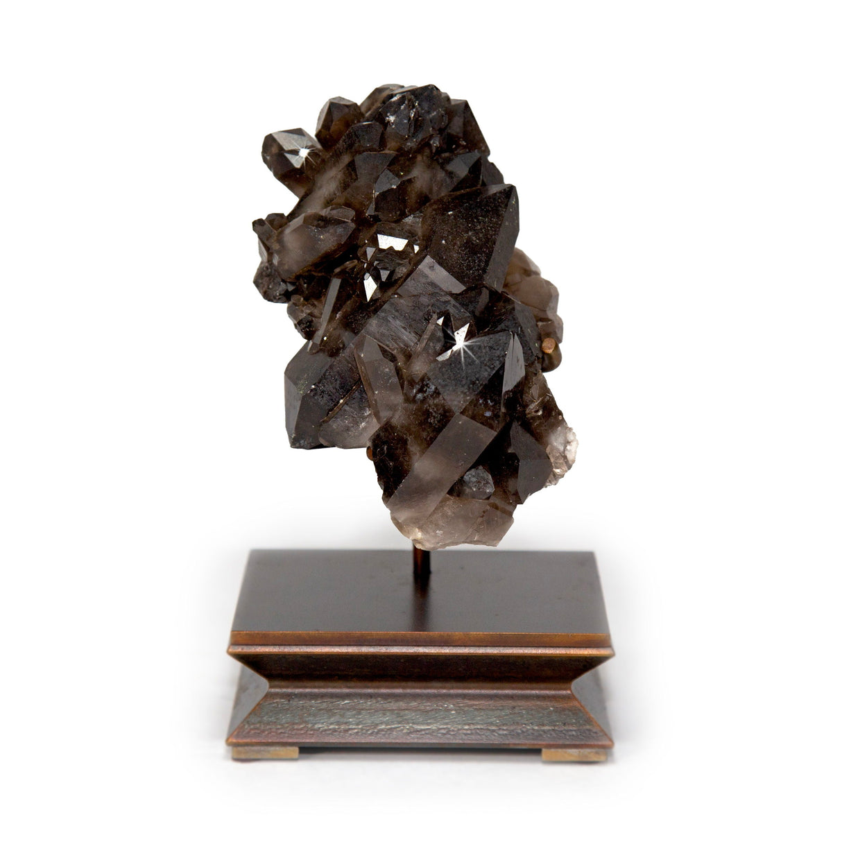 Smoky Quartz Cluster on Custom Metal Stand