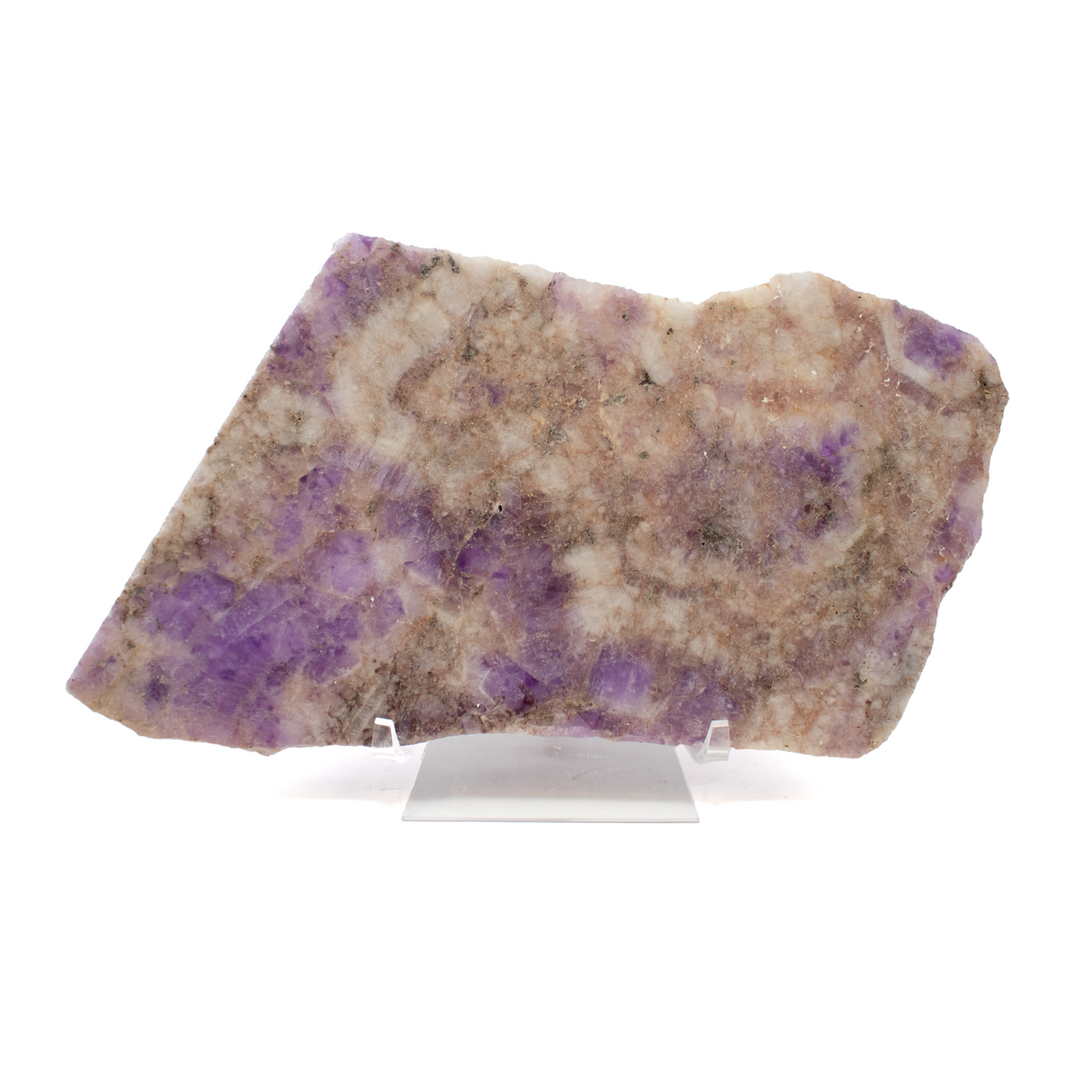 Chevron Amethyst Slice Luminary In Lucite Lighted Stand