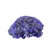 Mini azurite malachite druze with glassy violet-blue crystals catching light across a domed cluster