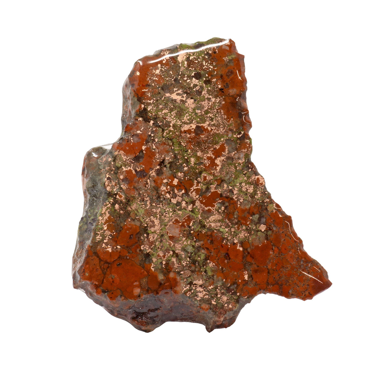 Michigan Copper Vein Slice with Quartz on 3 Prong Acrylic Stand - Small Singles