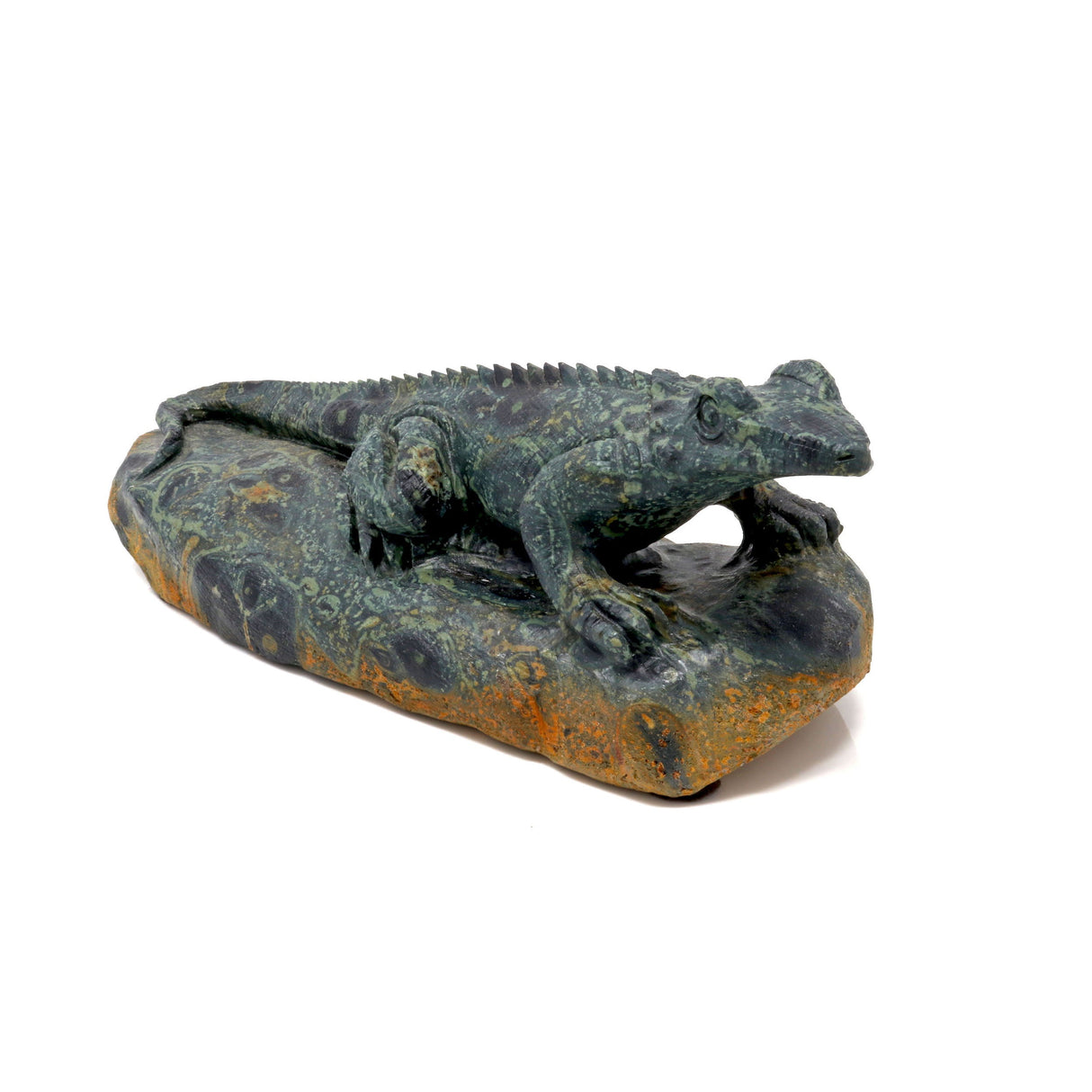 Kambaba Jasper Iguana Matte Carving