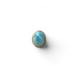 Rare Earth Gallery oval larimar cabochon ring with a silver beaded bezel and double band design.