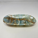 Blue Calcite Banded Dish - Oblong