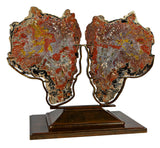 Arizona Petrified Wood Pair With Double-Sided Polish On Custom Stand