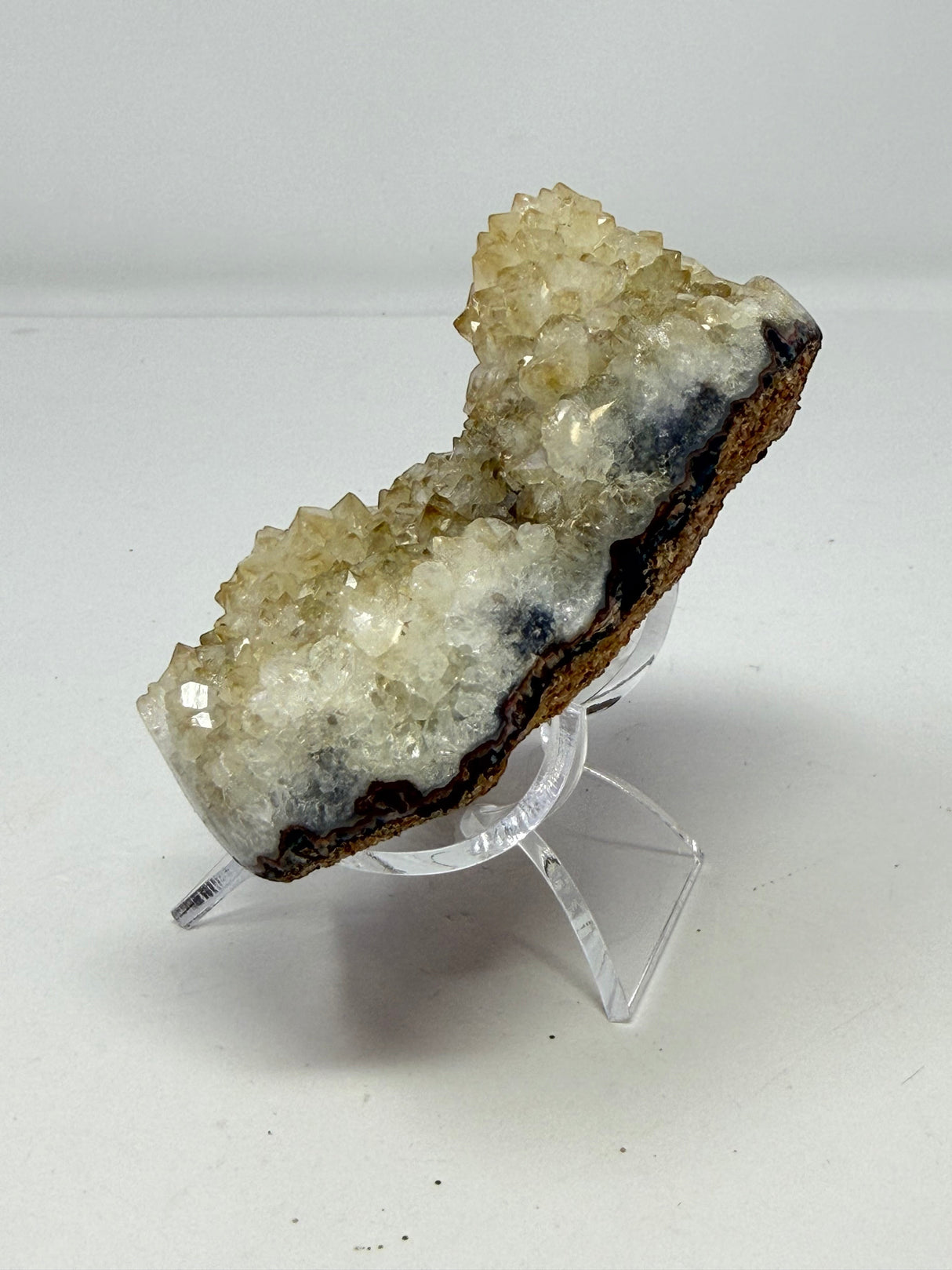 Polished Natural Citrine Crystal Stalactite Knobs on Lucite Stand