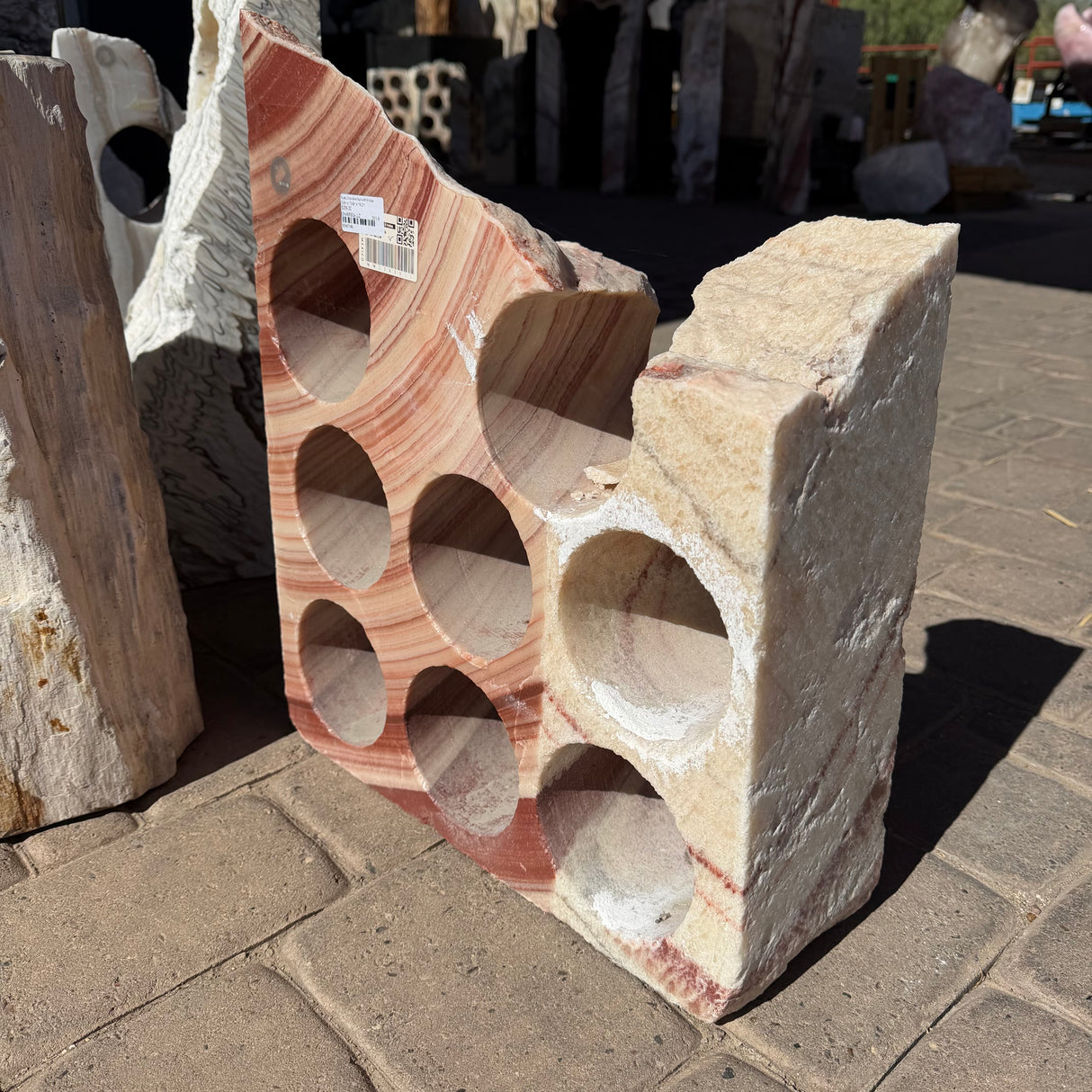 Rustic Onyx Wine Rack with 8 Holes