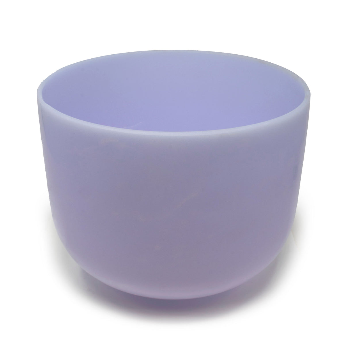 10-inch amethyst quartz singing bowl in lavender, angled view showing frosted interior