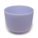 10-inch amethyst quartz singing bowl in lavender, angled view showing frosted interior