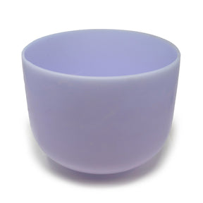 10-inch amethyst quartz singing bowl in lavender, angled view showing frosted interior