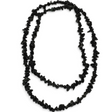 Rare Earth Gallery black obsidian chip necklace featuring polished irregular stone beads on a long strand