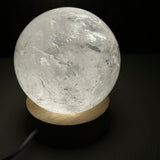 Illuminated Wooden Base - Mini Round with Warm Light & USB plug