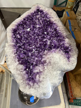 Amethyst Dining Table With Large Gem Quality Crystals And Polished Exterior