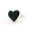 Blue tiger's eye heart cabochon bezel-set in simple sterling silver