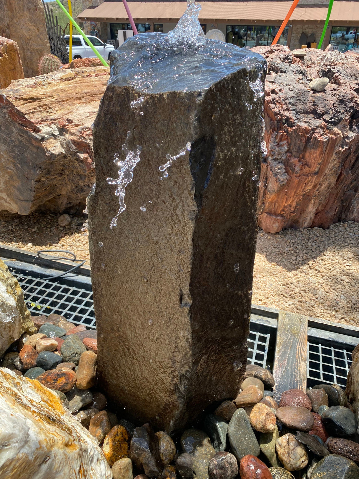 33" Red Bluff Basalt Column Fountain
