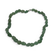 Rare Earth Gallery aventurine necklace featuring smooth green tumbled gemstone beads with a silver clasp