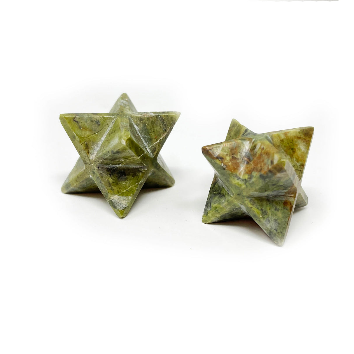 Carved Crystal Merkaba Stars