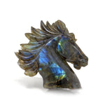 Labradorite Carving - Horse Head Medium with Blue Flash