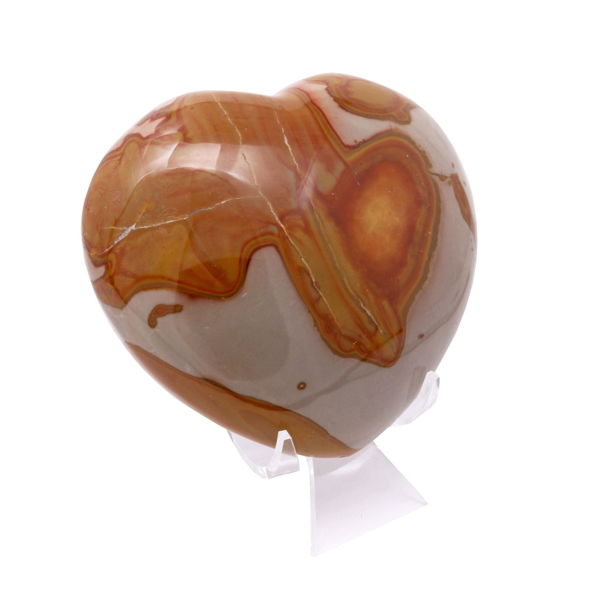 Polychrome Jasper Heart with Lucite Cluster Stand