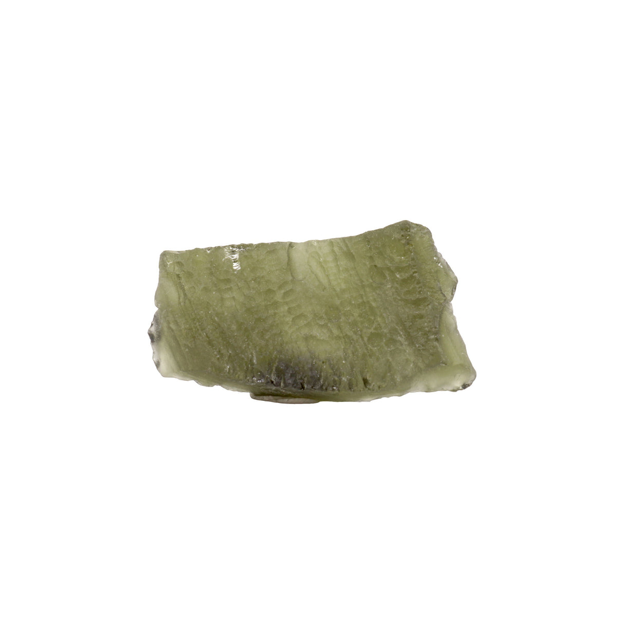 Moldavite Tektite Raw Nugget -Flat Rectangle in Gel Case