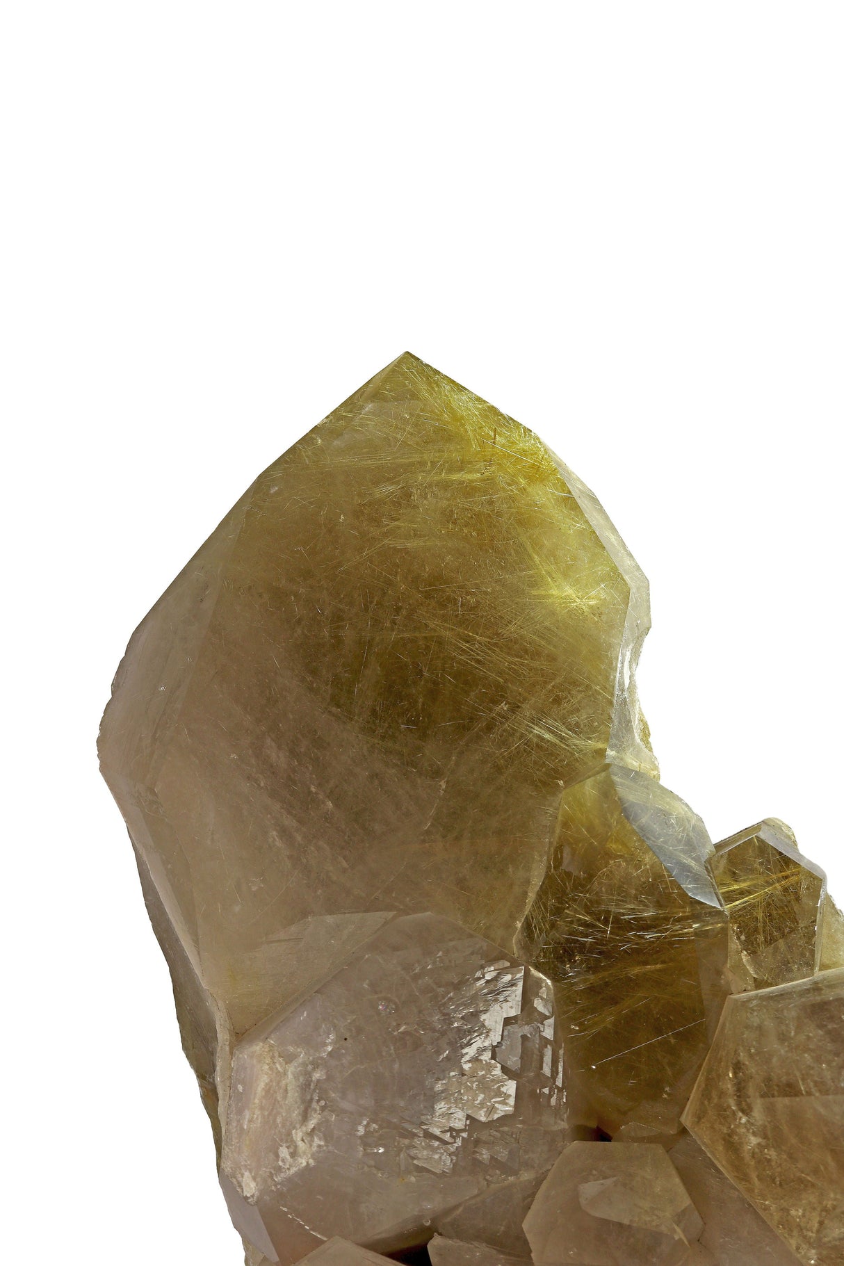 Rutile Quartz Cluster on Custom Rotating Artisan Stand