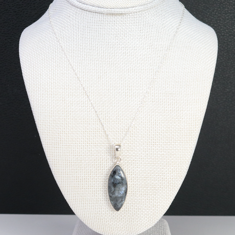 View of Larvikite Pendant - Sharp Oval